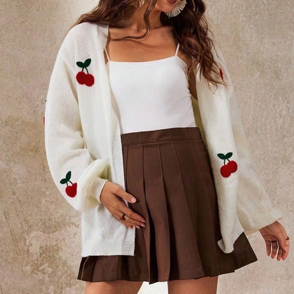 Maternity Cream Open Front Loose Fit Knit Cardigan - Picture 2 of 6